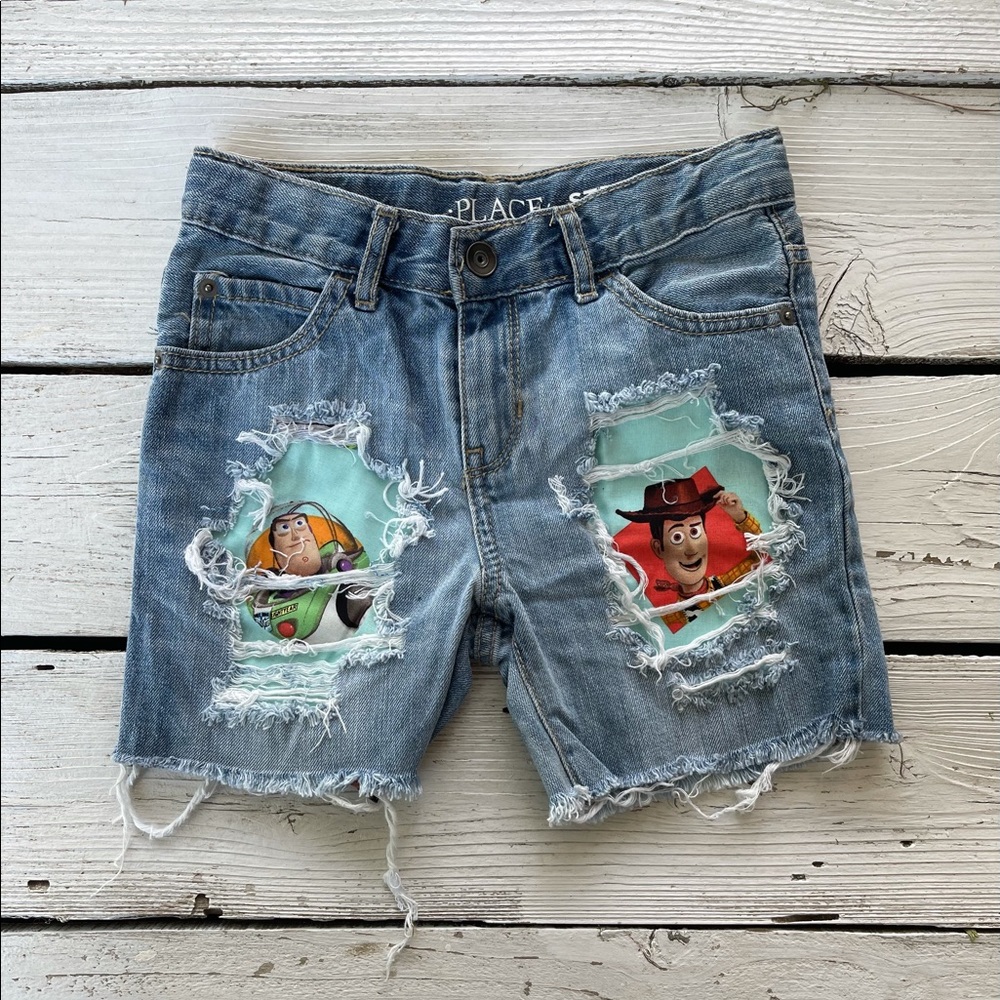 Boys jean shorts custom toy story birthday